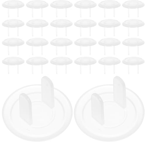 TOBBOMEY Protectores de Enchufes para 50 Unidades Transparentes Protección Eléctrica Infantil Tapones de Seguridad para Tomacorrientes de Dos Clavijas Uso Doméstico y Oficina