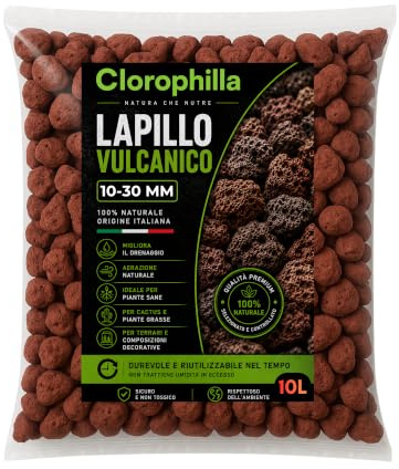 Lapillo volcánico 10 – 30 mm para plantas – Sustrato natural drenante y aireador para suculentas, bonsáis, huertos y jardinería – Volcánicos inertes de alta calidad 2l-6l-10l (10L)