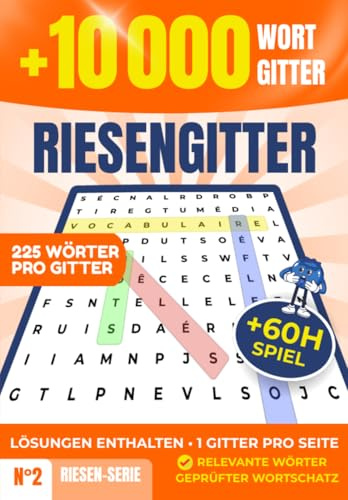 Wortsuchrätsel für Erwachsene: Riesengitter mit 10.000 Wörtern - Rätselbuch Großdruck, Superknifflig und Gestaltet für Senioren und Rätsel-Fans: Buchstabensalat mit Lösungen