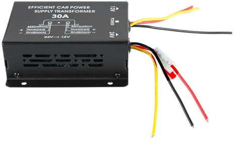 Convertitore di tensione audio 30A DC 24V a DC 12V Regolatore di alimentazione Trasformatore riduttore per auto camion Bus Lega di rame 14x12x5cm