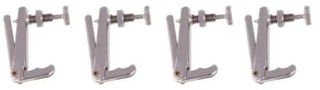 Zubehör Für Geigenanfänger 4-teiliges Violin-Feinstimmer-Set Musikinstrumentenzubehör In Originalgröße Aus Kupfer-Nickel-Legierung(Silver 3-4 4-4)