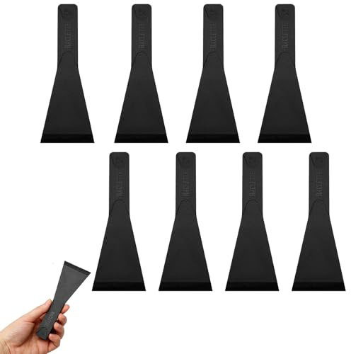 Juego de 8 espátulas para raclette, espátula de raclette, deslizador antiadherente, para barbacoas de queso, raclette, raclette, espátula de plástico para fondue y más, color negro
