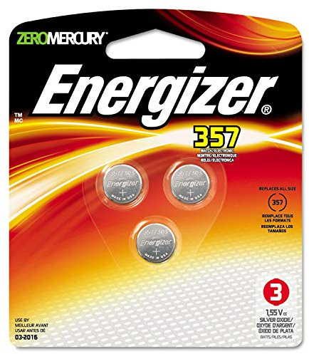 Energizer Battery 357BPZ-3 Watch/Calculator Button Cell Battery with Zero Mercury - Card/3 (Pack of 10) total of 30 batteries.