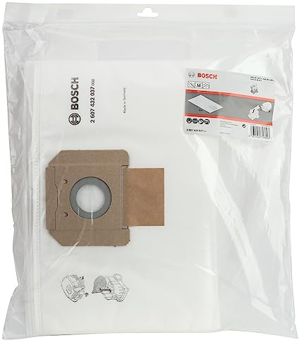 Bosch Accessories 5x Sac-Filtre en Non-Tissé (Sac de Rechange pour GAS 35 L AFC/L SFC+/M AFC Professional, pour l'Aspiration Sèche, Accessoires pour Dispositifs d’Aspiration de Poussières)