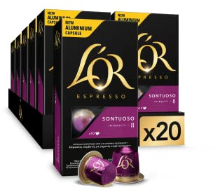 L'OR Espresso Cápsulas de Café Sontuoso | Intensidad 8 | 200 Cápsulas Compatibles Nespresso (R) | Intensidad 8, Compatible con máquinas Nespresso