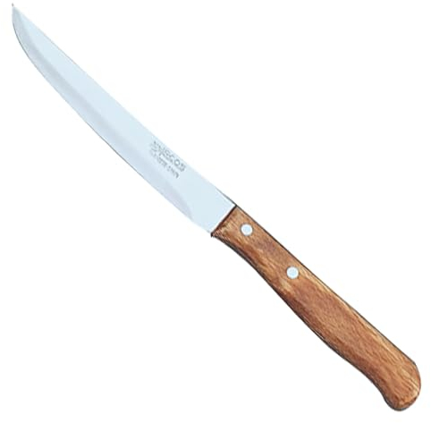 Arcos Gemüsemesser mit 10 cm Klinge aus Edelstahl - Holzgriff, Ideal für Gemüse, Spülmaschinengeeignet - Braun, Serie Latina