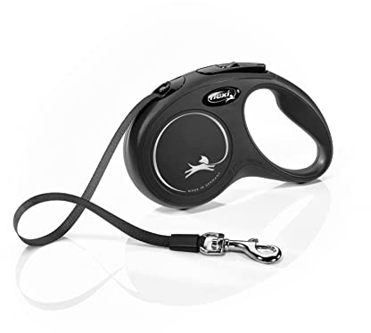 flexi® Classic S Gurt 5 m schwarz, Roll-Leine für Hunde bis 15 kg