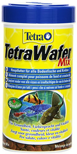 TetraWafer Mix (Hauptfutter in Waferform für alle Bodenfische und Krebse, ausgewogenes Premiumfutter mit Shrimps und Spirulina-Algen für verbessertes Immunsystem), 250 ml Dose