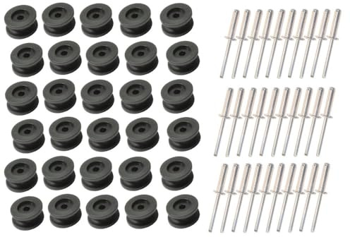 30 Stück - Rundknopf für 6-8 mm Expanderseil + 30 Alunieten