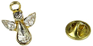 6030612 April Crystal Birth Month Angel Pin Guardian Lapel Brooch Tie Tack