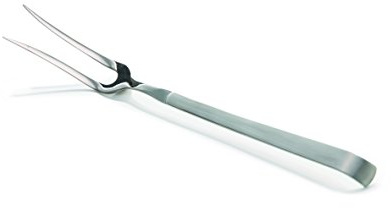Fleischgabel aus Chromnickelstahl, SERIE BUFFET - Griffe seidenmatt, Laffen hochglanzpoliert, in schwerer Ausführung/Länge: 33 cm, Länge Zinken: 10,5 cm (Länge: 33 cm)