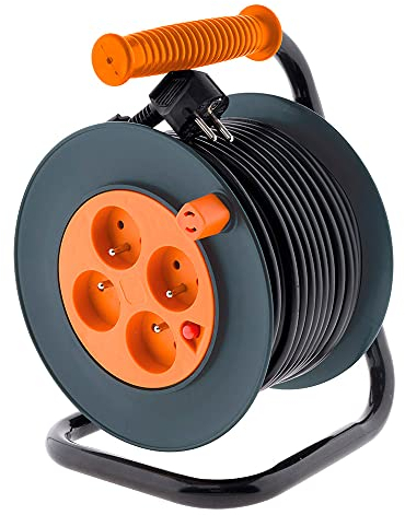 Zenitech - Enrollador 4 tomas HO5VV-F 3G1mm² 25m + disyuntor