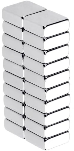 Anpro 20 Stück Magnete Stark, Neodym Magnete Eckig, für Kühlschrank Whiteboard Pinnwand Magnettafel Tafel Kunsthandwerk, 10x10x4mm