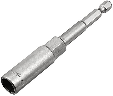 Sourcingmap 1/4 Quick-Change Hex Shank 10mm Deep Socket Nut Setter Driver Drill Bit, 100mm Length, Metric No-Magnetic