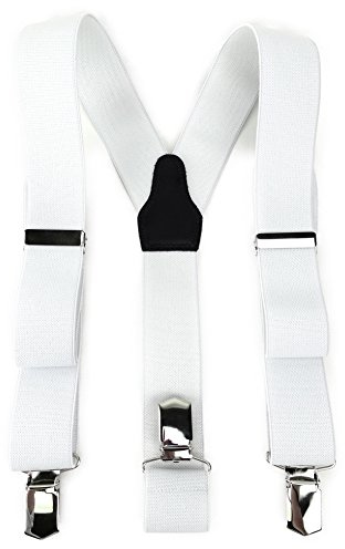 TigerTie Unisex Hosenträger in Y-Form mit 3 extra starken Clips - Farbe in einfarbig Uni - hochwertige Verarbeitung - Breite 35 mm