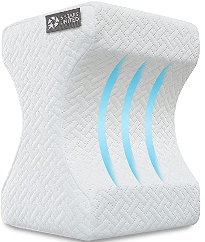 Kniekissen aus 100% Memory Foam für Seitenschläfer – ergonomisch zur Wirbelsäulenausrichtung, Linderung von Rücken-, Hüft- und Ischiasschmerzen sowie Unterstützung während der Schwangerschaft.