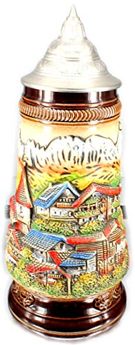 Bierkrug Allgäu Berge Edelweiss Häuser Original King Nr. 351 Sammelkrug 0,5l Neu