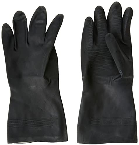 Polyco 517 Maxima Heavy Duty Flock Lined Natural Rubber Gloves - Extra Large / 10-10.5 - 1 Pair, Grey