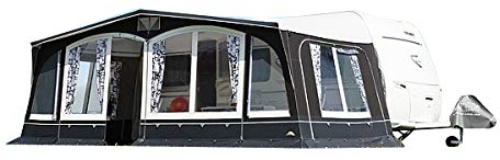 dwt Wohnwagen Vorzelt Swing 240 cm tief, Ganzzelt für Wohnwagen, wetterfestes Polyestergewebe, UV-Schutz, mit 2-teiliger Vorderwand, Größe:Gr. 18 Umlaufmaß 1061-1090 cm