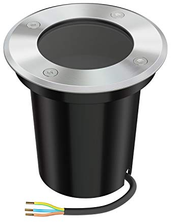 ledscom.de Bodeneinbauleuchte BOLI für außen, IP67, edelstahl, rund, 108mm Ø, 1x GU10 max. 15W