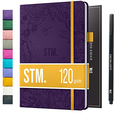 Bullet Dotted Journal Dot Grid Notebook | A5 Daily Journaling Notebooks for Personal Writing, Work, Women | 120gsm Thick Paper, Hard cover, Lay Flat Binding | 5x7 Journals Cuaderno Libretas de apuntes