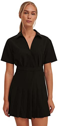 NA-KD Vestido Kimono Plisado, Negro, EU 46