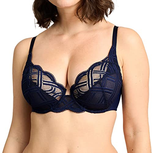 Sans Complexe, Soutien Gorge Classique Armatures, pour Femmes, Modèle Elise 70AAH61, Bleu Marine, 95D