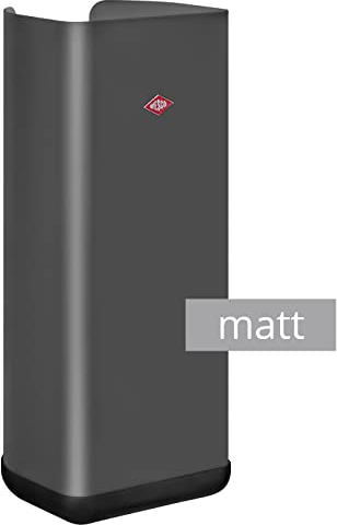 WESCO Papierrollenhalter Loft aus pulverbeschichtetem Stahlblech Metall und Kunststoff in der Farbe Graphit Matt, Maße: 13,5cm x 13cm x 32cm, 322 106-77