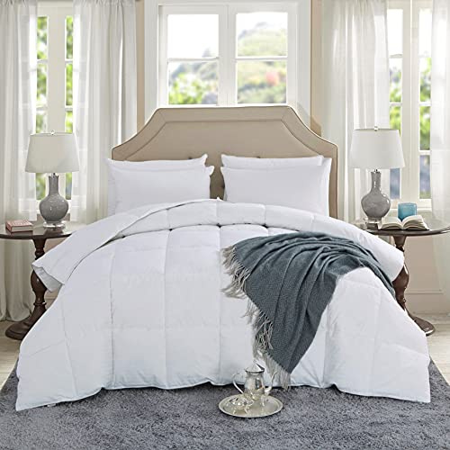 Goose Feather Down Duvet [K] Quilt 13.5 Tog Luxury Quilt TC600 Comforter Deluxe Best Hotel Quality, Super Soft, Warm and Cosy, Anti Allergy, Computer Quilted Self piping (King 230x220cm)