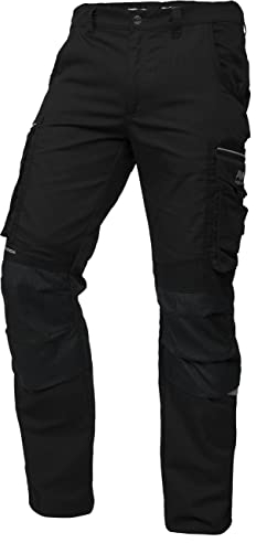 PUMA Workwear Precision X - Arbeitshose Herren - Premium Arbeitskleidung mit vielen Taschen und verstärkten Kniepartien - Funktionshose mit Stretch für Handwerk und Baugewerbe - Schwarz - 48
