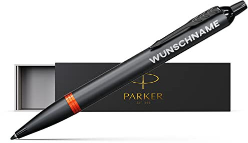Parker IM Vibrant Ring Kugelschreiber mit Gravur Geschenk - Personalisierter Kugelschreiber mit Gravur - blauschreibend - Stift mit Gravur – Kugelschreiber personalisiert - personalisierte Kulli