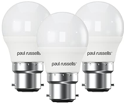 paul russells LED Golf Ball – Dimmable Bayonet Fitting Light, 5.5W 470 LM B22 G45 LED Bulbs, 40w Equivalent, 4000K Cool White/Natural White, Dimmer BC Energy Saving Ceiling Lightbulbs, 3 Pack