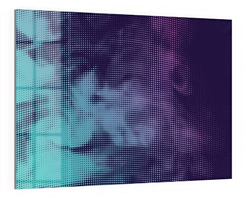 DEQORI Glas-Magnettafel | 120x90 cm groß | Motiv Türkis-pinker Farbdunst | Memo-Board aus Glas | Magnetboard inkl. Magnete, Stift & Tuch für Küche & Büro | Tafel magnetisch & beschreibbar