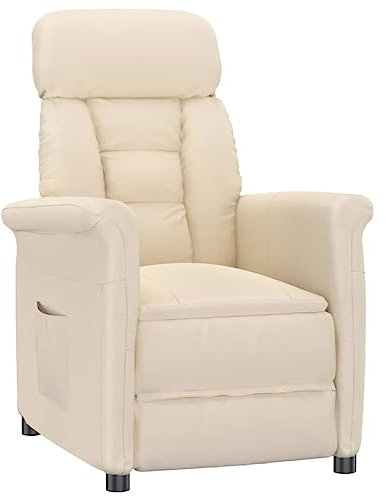 vidaXL Reclinerfåtölj Beige mikrofibertyg