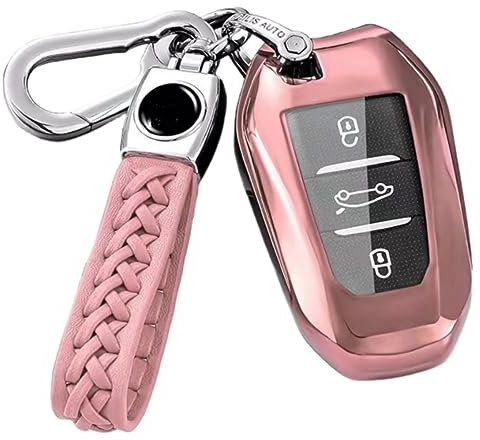 Z.MYUKI 【5 Farben】 Mokka B Schlüsselhülle mit Schlüsselanhänger für Opel Mokka-e 2020-2025 2026 Zubehör Original (Rosa)