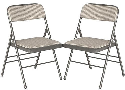 Chleby 2 Chaise Pliante Chaise Visiteur Chaise Pliante rembourrée en Tissu Chaise de Salle à Manger Pliante conviennent à la Cuisine, à l'intérieur, à l'extérieur, à la Salle de conférence Gris