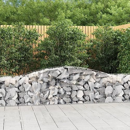 Hochbeet Schmal,Blumenkasten Balkon gabionen Mit Hochbogen 5 STK. 400x50x60/80cm Verzinktes Eisengeeignet Für Garten, Eingang, Wohnzimmer, Korridor, Büro, Balkon, Außenbereich