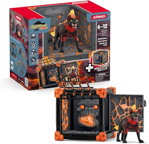 Schleich 42674 BattleCave Hiena de Lava, a Partir de 7 años, ELDRADOR Creatures - playset, 27 Piezas
