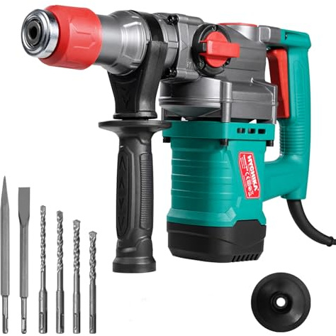 HYCHIKA Hammer Drill, SDS Plus Drill, 900W Demolition Hammer, Concrete Breaker, 790 RPM Corded Rotary Drill for Masonry, 4400 BPM Electric Chisel