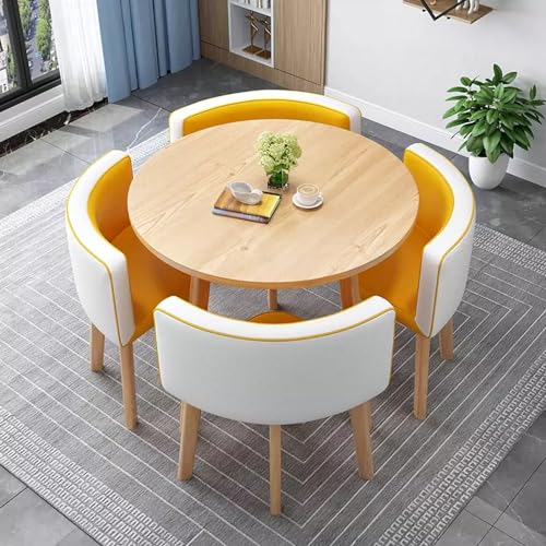 WRYsqbhjyb Esstisch Rund für 4 Personen, Küchentisch Rund, Moderner Runder Küchentisch für Couchtisch, Esstisch mit 4 Stühlen (Color : M)