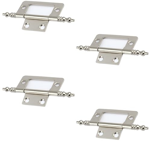 4Pcs Silver Flush Hinges,2 Inch Metal Door Hinges for Drawer Cabinet Internal Door