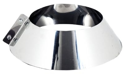 ALLINOX Scossalina Canna Fumaria Collare Conico Copriforo Acciaio INOX AISI 304 Rosone Faldale Camino (DIAMETRO 80)
