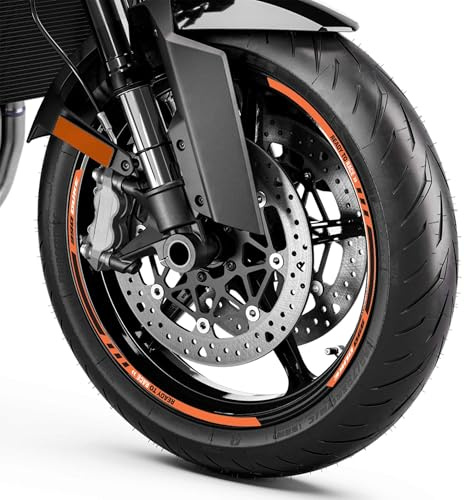 labelbike Adesivi Moto Cerchi Ruote Compatibile con KTM | 990 Duke, Strisce, Ruote, Tuning Kit, Decorazione
