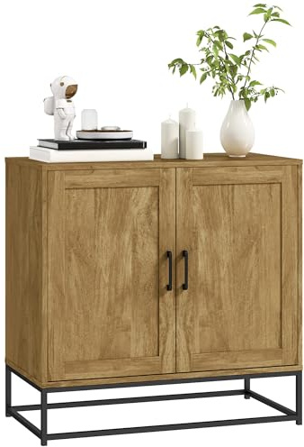 HOMCOM Buffet 2 Portes 80x40x78cm Bois Naturel