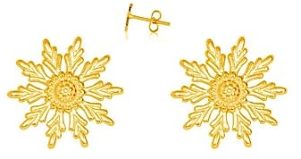 TALISMAN JEWELLERY Pendientes Eguzkilore Flor Vasca Chapado Oro 18K