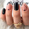 Zernblend 24 Pièces Ongles Portables en Design Amande Noir et Transparent, Ongles à Coller, Presser sur les Ongles, Faux Ongles