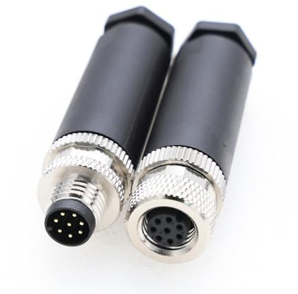 Eonvic M8 - Connettore circolare industriale per sensori 8mm, con attacco maschio e femmina a 8 pin, codice A, per aviazione, impermeabile IP67