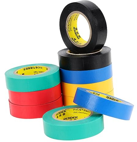 Cabilock 10piezas Cintas Aislantes De Colores Unidades Resistente Al Calor Para Electricidad Industria