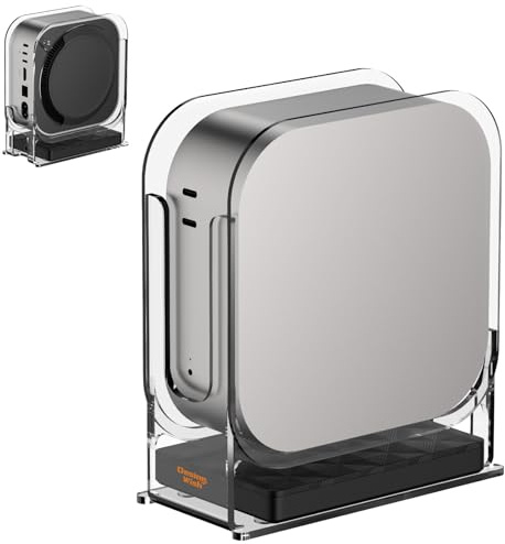 Desing Wish Supporto da Tavolo Acrilico per Mac mini M4/M4 Pro 2024 Accessori Pulsante di Accensione Istantanea con Ventilazione Dissipazione del Calore Accessorio per Supporto Regalo