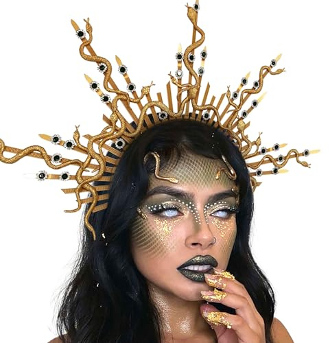JeVenis Schlangen Stirnband Medusa Kopfschmuck Medusa Schlangen Krone